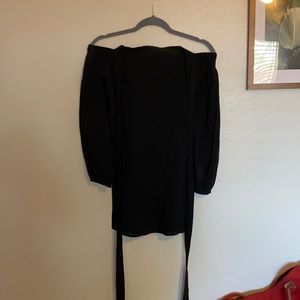 Off the shoulder black dress